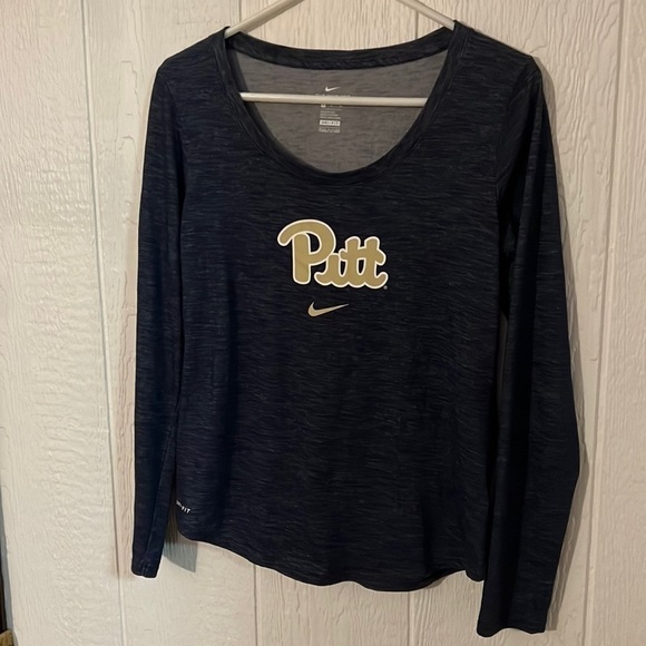 Nike Heathered Navy Pitt Long Sleeve Performance T-Shirt size Small - Picture 2 of 6